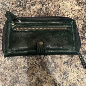 Dark Green Roxy Wallet with Zipper